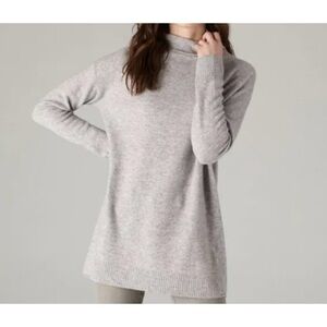 NAADAM Cashmere Funnel Neck Tunic Heathered Grey size Medium